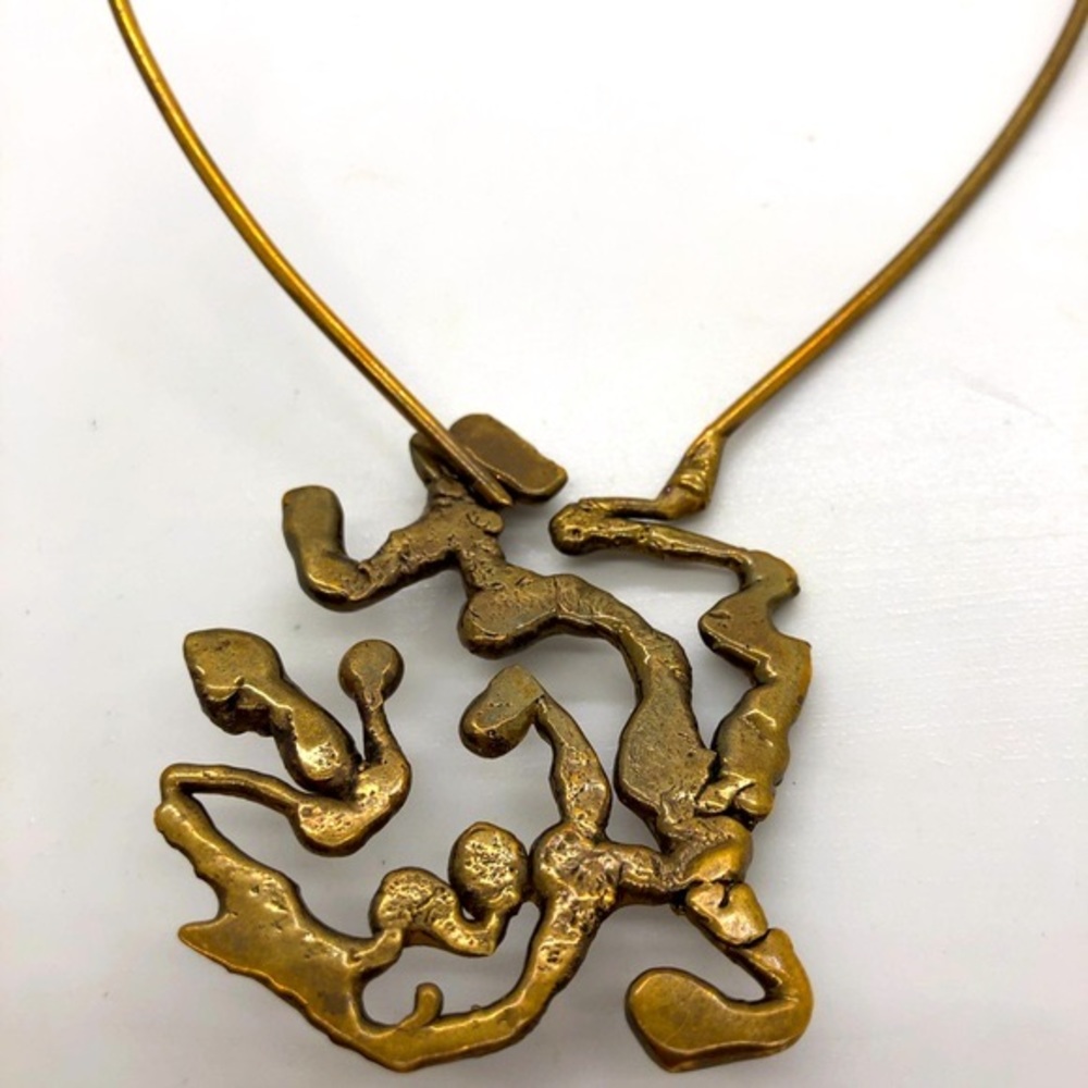 Vintage Brutalist Free form Statement necklace - Picture 5 of 14